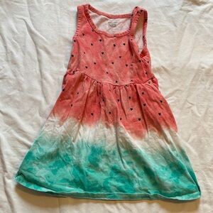 jumping beans Coral and Teal Ombre Heart Tank Dress
